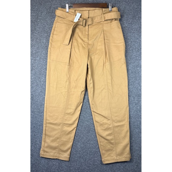 NWT Banana Republic High Rise‎ Tapered Twill Belted Tan Pants Size 10 2024 Fall - Picture 2 of 13